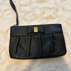 Safe Keeper Leather Front Bow Wallet Wristlet